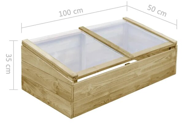 Staklenik od impregnirane borovine 100 x 50 x 35 cm - 100 x 50 x 35 cm 1 100 x 50 x 35 cm
