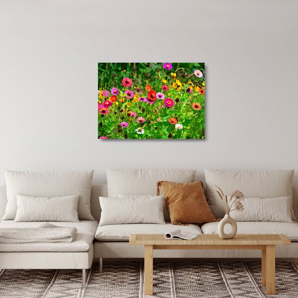 Staklena slika livadskog cvijeća (70x50 cm)