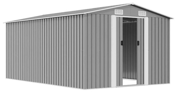 Vrtna kućica - Vrtno spremište 257 x 392 x 181 cm metalno sivo - Siva 257 x 392 x 181 cm 1 Siva