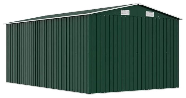 Vrtna kućica - Vrtno spremište 257 x 392 x 181 cm metalno zeleno - Zelena 257 x 392 x 181 cm 1 Zelena