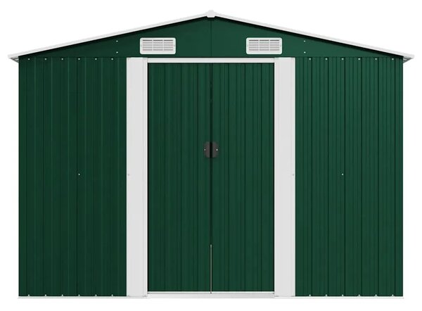 Vrtna kućica - Vrtno spremište 257 x 392 x 181 cm metalno zeleno - Zelena 257 x 392 x 181 cm 1 Zelena