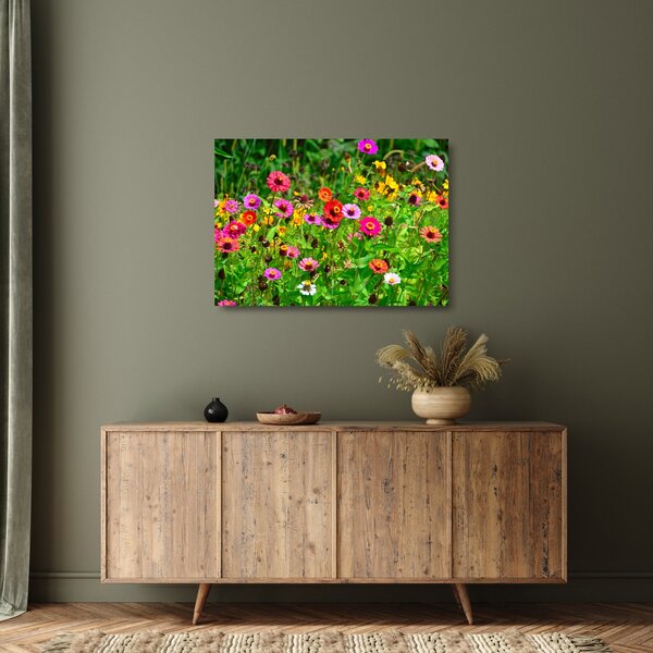 Staklena slika livadskog cvijeća (70x50 cm)