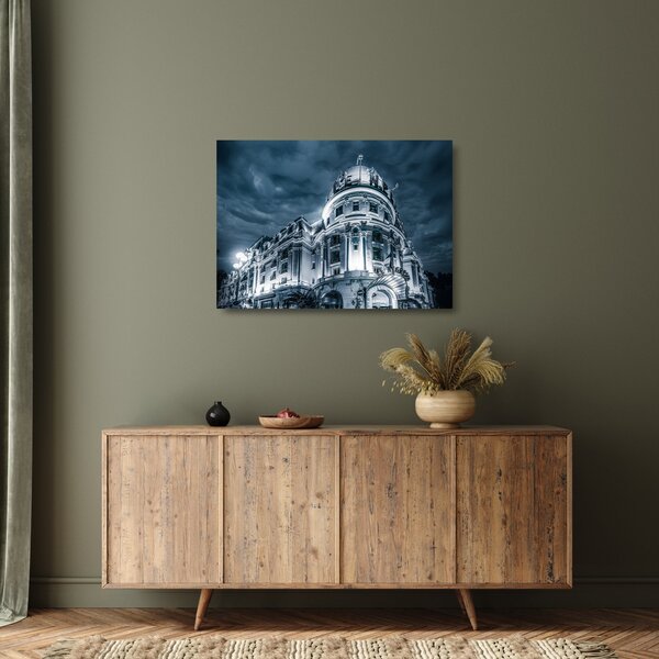 Staklena slika arhitekture u tami (70x50 cm)
