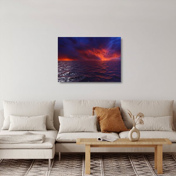 Staklena slika mora s pticama (70x50 cm)