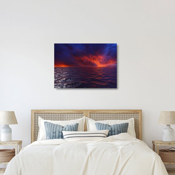 Staklena slika mora s pticama (70x50 cm)