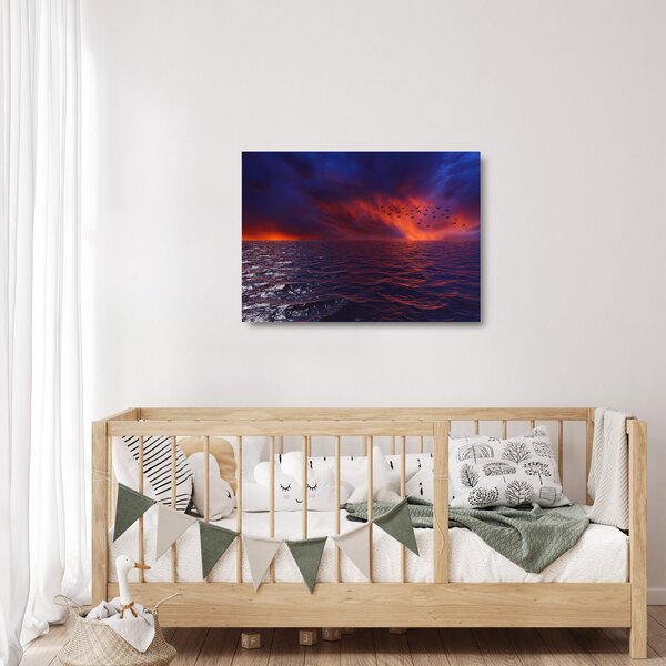 Staklena slika mora s pticama (70x50 cm)