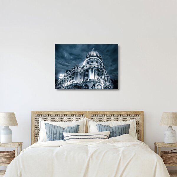 Staklena slika arhitekture u tami (70x50 cm)