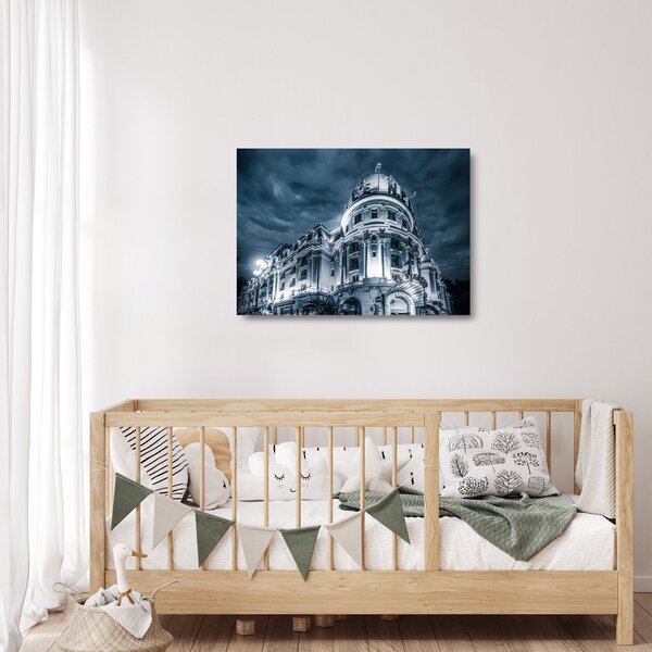 Staklena slika arhitekture u tami (70x50 cm)