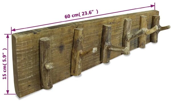 Vješalica za kapute od miješanog recikliranog drva 60 x 15 cm