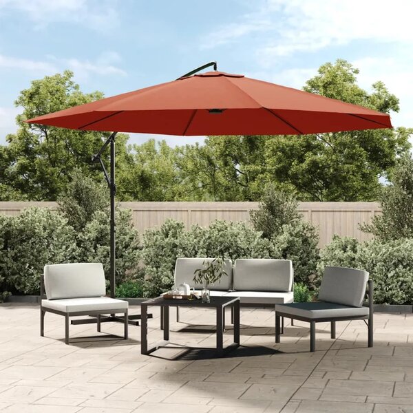 Konzolni vrtni suncobran s aluminijskim stupom 350 cm terakota - Terakota 1 Terakota