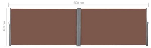 Uvlačiva bočna tenda 160 x 600 cm smeđa - Smeđa 160 x 600 cm 1 Smeđa
