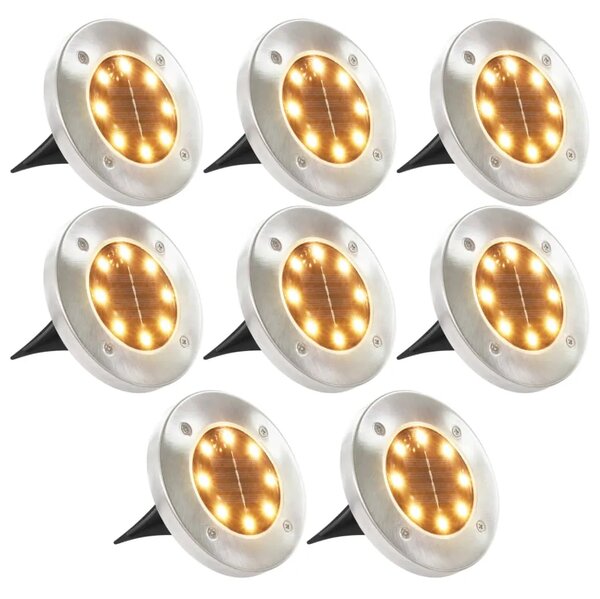 Solarne podne svjetiljke s LED žaruljama 8 kom tople bijele - Topla bijela 8 1 Topla bijela