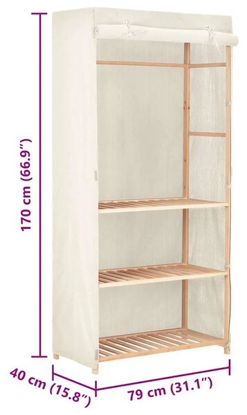 Ormar za odjeću s 3 razine 79 x 40 x 170 cm - Bijela 1 1 Bijela