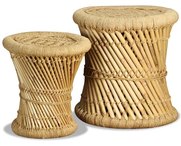Stolci od bambusa i jute 2 kom - Smeđa 2 Smeđa