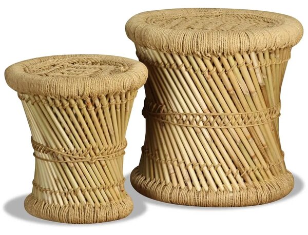 Stolci od bambusa i jute 2 kom - Smeđa 2 Smeđa
