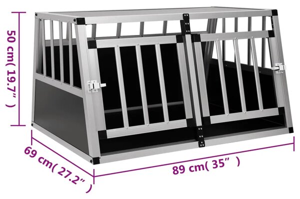 Kavez za pse s dvostrukim vratima 89 x 69 x 50 cm - 89 x 69 x 50 cm 89 x 69 x 50 cm