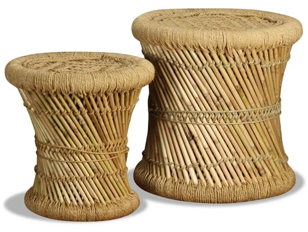 Stolci od bambusa i jute 2 kom - Smeđa 2 Smeđa