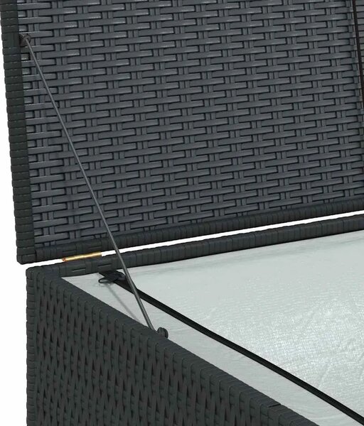 Vrtna kutija za pohranu crna 150 x 100 x 100 cm od poliratana - Crna Crna