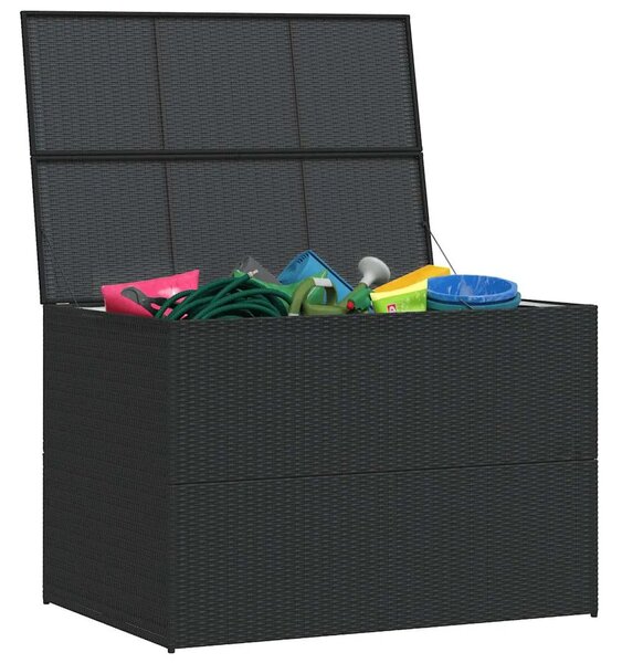 Vrtna kutija za pohranu crna 150 x 100 x 100 cm od poliratana - Crna Crna