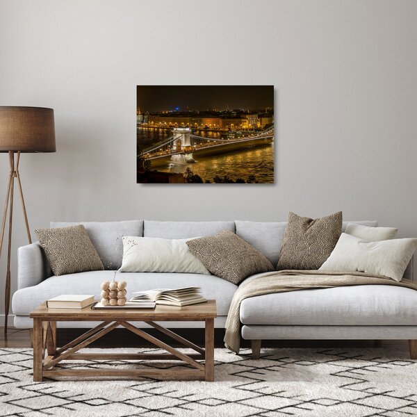 Staklena slika noćnog grada (70x50 cm)