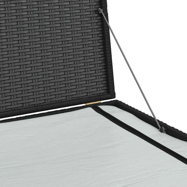 Vrtna kutija za pohranu crna 150 x 100 x 100 cm od poliratana - Crna Crna