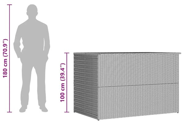 Vrtna kutija za pohranu crna 150 x 100 x 100 cm od poliratana - Crna Crna