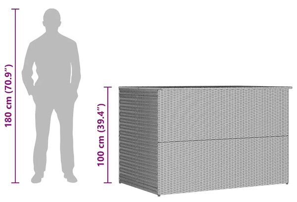 Vrtna kutija za pohranu smeđa 150 x 100 x 100 cm od poliratana - Smeđa Smeđa