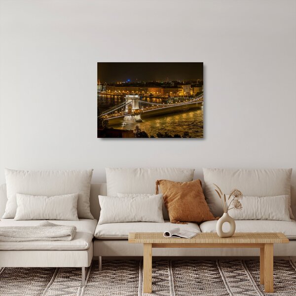 Staklena slika noćnog grada (70x50 cm)