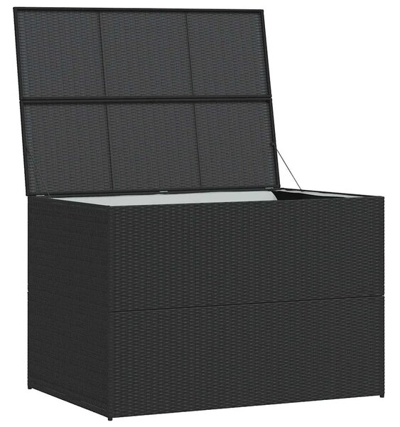 Vrtna kutija za pohranu crna 150 x 100 x 100 cm od poliratana - Crna Crna