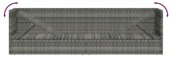 Vrtni ležaj sivi 200 x x 60 cm od poliratana - Siva 1 Siva