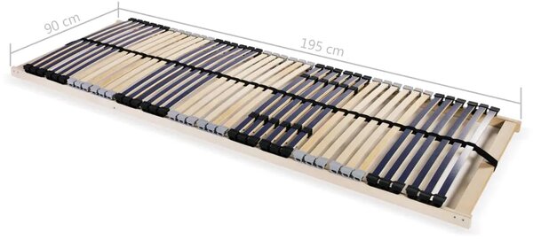 Podnica za krevet s 42 letvice i 7 zona 90 x 200 cm - 90 x 200 cm Ne Fiksno 90 x 200 cm