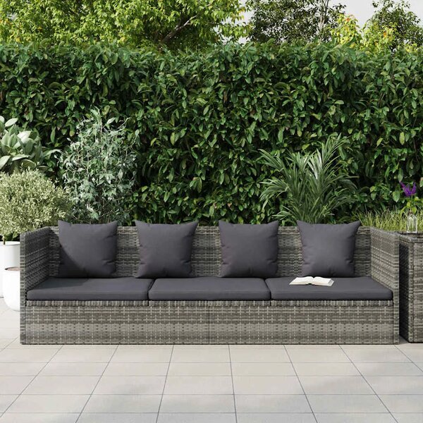 Vrtni ležaj sivi 200 x x 60 cm od poliratana - Siva 1 Siva