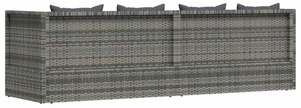 Vrtni ležaj sivi 200 x x 60 cm od poliratana - Siva 1 Siva