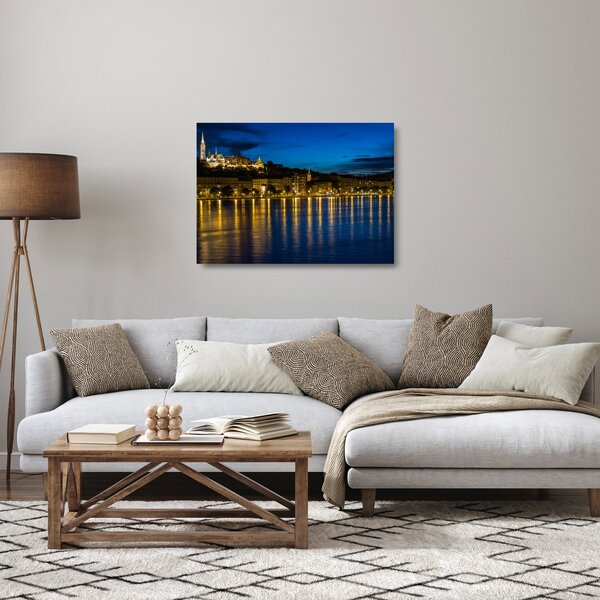 Staklena slika noćnog grada (70x50 cm)