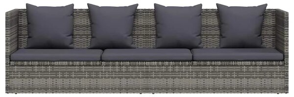 Vrtni ležaj sivi 200 x x 60 cm od poliratana - Siva 1 Siva