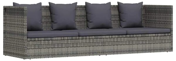 Vrtni ležaj sivi 200 x x 60 cm od poliratana - Siva 1 Siva