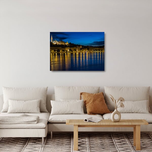 Staklena slika noćnog grada (70x50 cm)