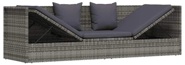 Vrtni ležaj sivi 200 x x 60 cm od poliratana - Siva 1 Siva
