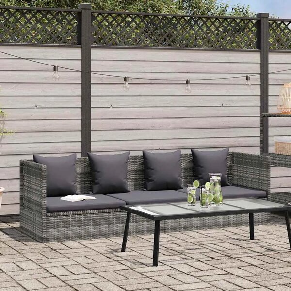 Vrtni ležaj sivi 200 x x 60 cm od poliratana - Siva 1 Siva