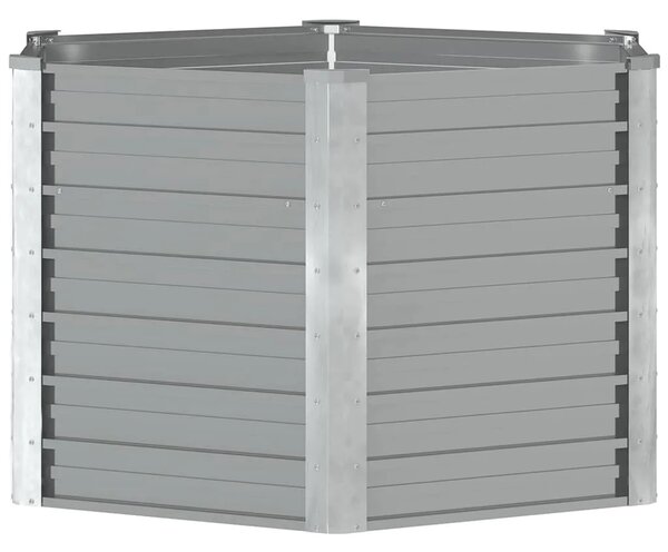 Vrtna sadilica od pocinčanog čelika 129 x 129 x 77 cm siva - Siva 129 x 129 x 77 cm 1 Siva