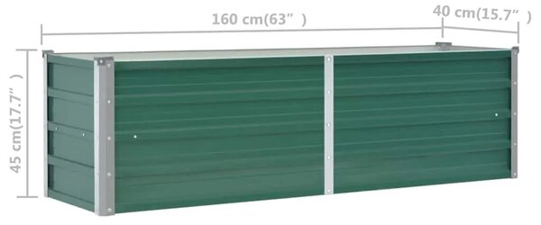 Vrtna sadilica od pocinčanog čelika 160 x 40 x 45 cm zelena - Zelena 160 x 40 x 45 cm 1 160 x 40 x 45 cm
