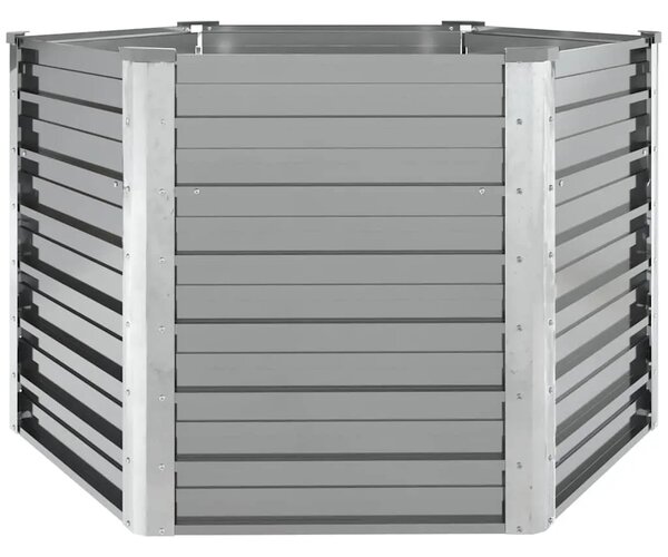 Vrtna sadilica od pocinčanog čelika 129 x 129 x 77 cm siva - Siva 129 x 129 x 77 cm 1 Siva