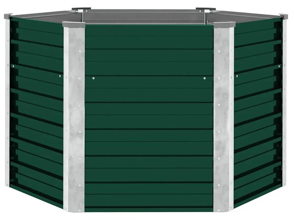 Vrtna sadilica od pocinčanog čelika 129 x 129 x 77 cm zelena - Zelena 129 x 129 x 77 cm 1 Zelena