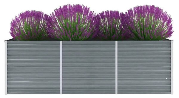 Vrtna sadilica od pocinčanog čelika 240 x 80 x 77 cm siva - Siva 240 x 80 x 77 cm 1 240 x 80 x 77 cm