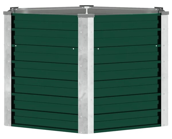 Vrtna sadilica od pocinčanog čelika 129 x 129 x 77 cm zelena - Zelena 129 x 129 x 77 cm 1 Zelena