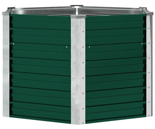 Vrtna sadilica od pocinčanog čelika 129 x 129 x 77 cm zelena - Zelena 129 x 129 x 77 cm 1 Zelena