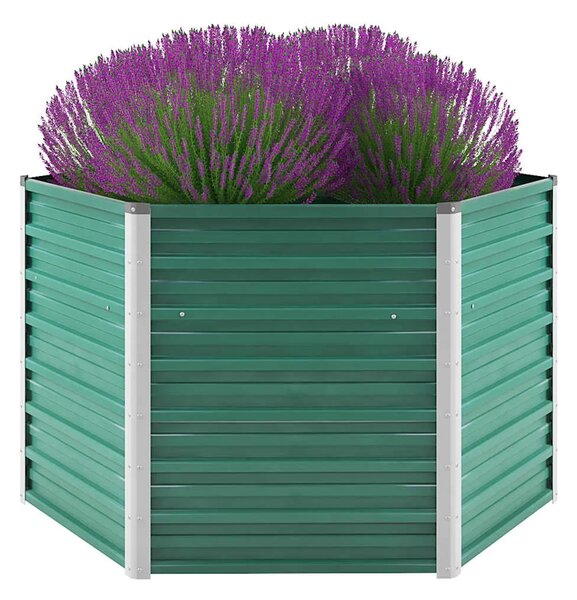 Vrtna sadilica od pocinčanog čelika 129 x 129 x 77 cm zelena - Zelena 129 x 129 x 77 cm 1 Zelena