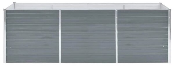 Vrtna sadilica od pocinčanog čelika 240 x 80 x 77 cm siva - Siva 240 x 80 x 77 cm 1 240 x 80 x 77 cm