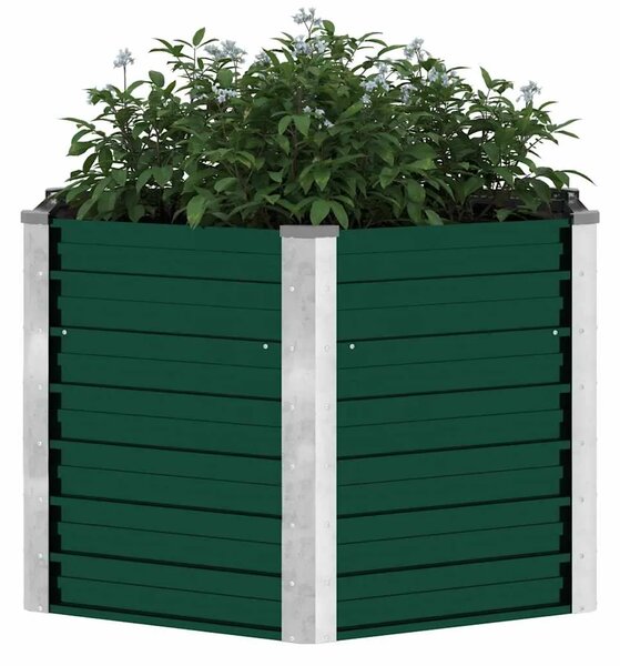 Vrtna sadilica od pocinčanog čelika 129 x 129 x 77 cm zelena - Zelena 129 x 129 x 77 cm 1 Zelena