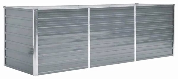 Vrtna sadilica od pocinčanog čelika 240 x 80 x 77 cm siva - Siva 240 x 80 x 77 cm 1 240 x 80 x 77 cm